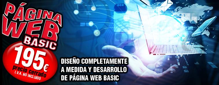 Diseño a medida y desarrollo de PÁGINA WEB formato basic - PRECIO: 195€